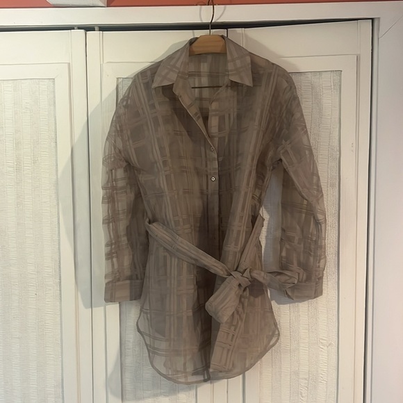 Anthropologie English Factory Sheer Buttondown Blouse size small - Picture 5 of 9